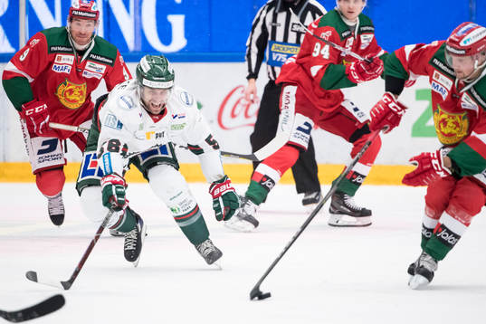Frölundas ??? i ishockeymatchen i SHL mellan Mora och