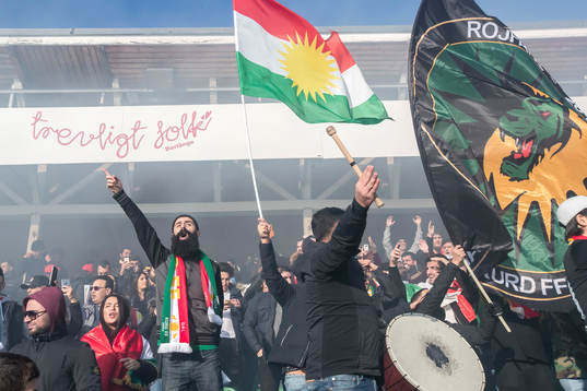 Dalkurd supporters i fotbollsmatchen i superettan mellan
