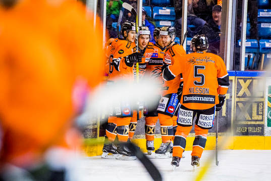 Mikkel Seiergren Christiansen of Frisk Asker celebrates