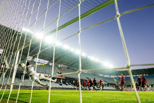 Helsingborgs Darijan Bojanic (ej i bild) gör 0-3 på