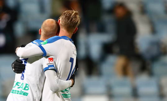 Norrköpings Andreas Johansson och Eric Smith jublar