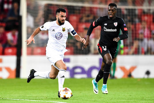 Östersunds Brwa Nouri och Athletic Bilbaos Inaki Williams