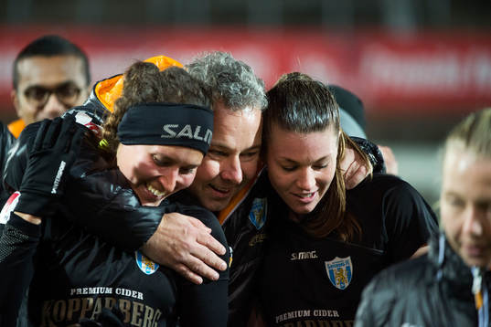 Göteborgs Catrine Johansson, tränare Stefan Rehn och