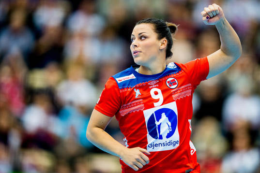 Nora Mørk of Norway celebrates scoring a goal