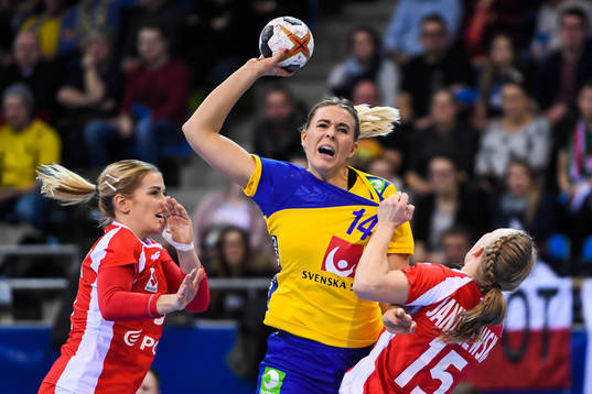 Sveriges Johanna Westberg  i matchen mellan Sverige och