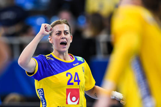Sveriges Nathalie Hagman i matchen mellan Sverige och Polen