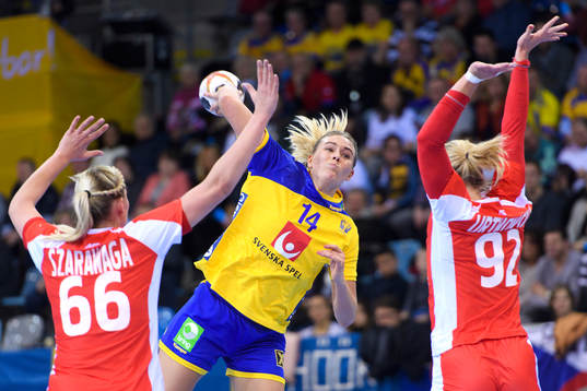 Sveriges Johanna Westberg i matchen mellan Sverige och Polen