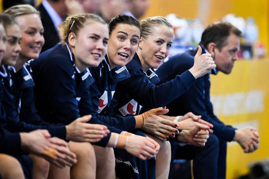Norges Heidi Løke i matchen mellan Norge och Ungern