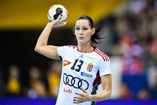 Ungerns Anita Görbicz i matchen mellan Norge och Ungern