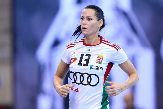 Ungerns Anita Görbicz i matchen mellan Norge och Ungern
