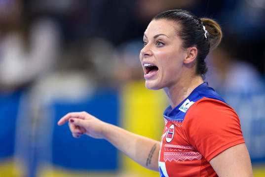 Norges Nora Mørk i matchen mellan Norge och Ungern