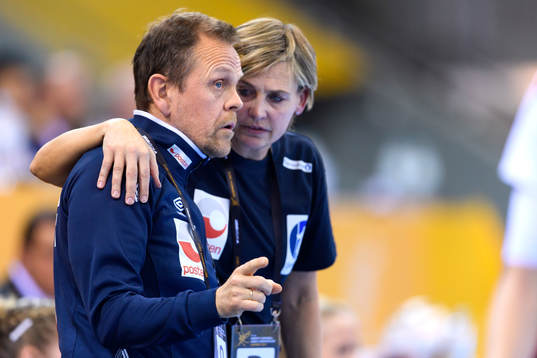 Norges förbundskapten Thorir Hergeirsson och assisterande