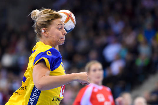 Sveriges Nathalie Hagman i matchen mellan Sverige och Polen