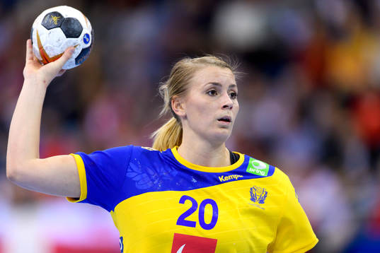 Sveriges Isabelle Gulldén i matchen mellan Sverige och