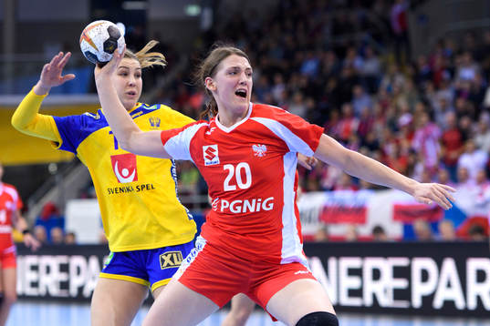 Polens Joanna Drabik i matchen mellan Sverige och Polen