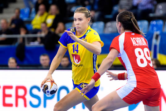 Sveriges Johanna Westberg i matchen mellan Sverige och Polen