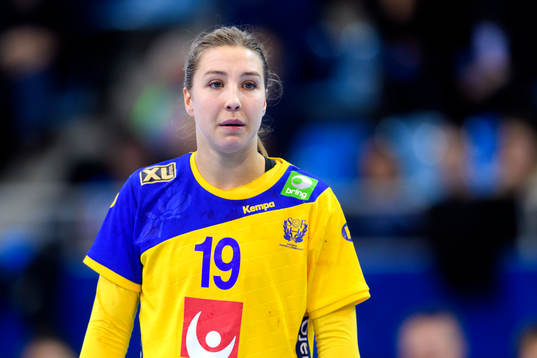 Sveriges Anna Lagerquist i matchen mellan Sverige och Polen