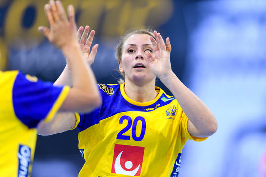 Sveriges Isabelle Gulldén i matchen mellan Sverige och