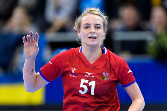 Tjeckiens Marketa Jerabkova i matchen mellan Polen och