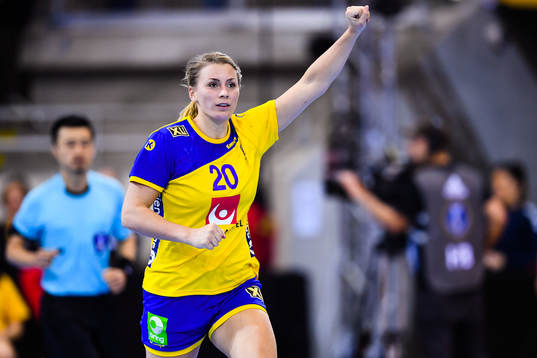 Sveriges Isabelle Gulldén jublar