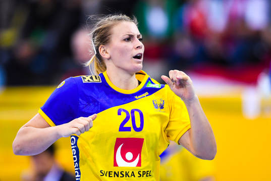 Sveriges Isabelle Gulldén jublar