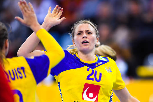 Sveriges Isabelle Gulldén jublar