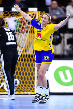 Sveriges Isabelle Gulldén jublar