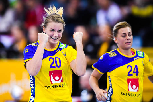 Sveriges Isabelle Gulldén jublar