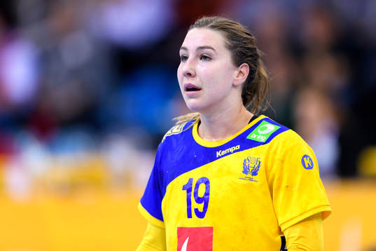 Sveriges Anna Lagerquist i matchen mellan Ungern och Sverige