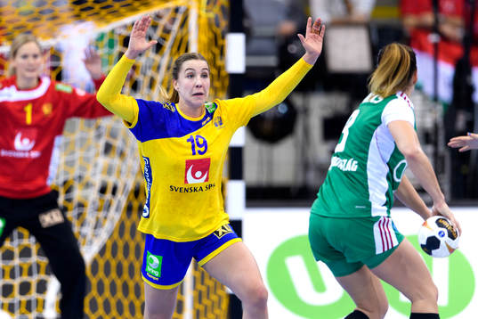Sveriges Anna Lagerquist i matchen mellan Ungern och Sverige