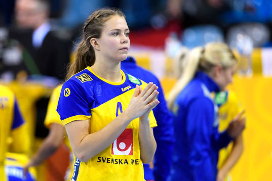 Sveriges Olivia Mellegård i matchen mellan Ungern och