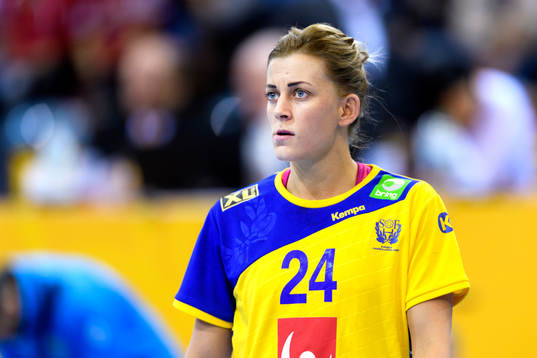 Sveriges Nathalie Hagman i matchen mellan Ungern och Sverige