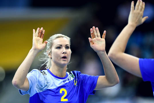 Sveriges Ulrika Toft Hansen jublar