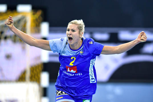 Sveriges Ulrika Toft Hansen jublar