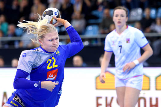 Sveriges Hanna Blomstrand i matchen mellan Sverige och