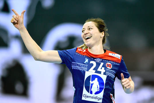 Norges Sanna Charlotte Solberg jublar