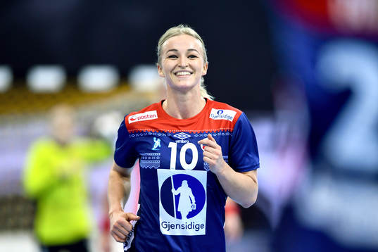 Norges Stine Bredal Oftedal jublar