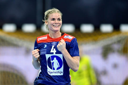 Norges Veronica Egebakken Kristiansen jublar
