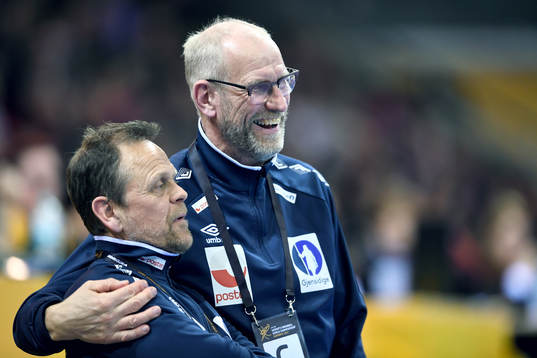 Norges förbundskapten Thorir Hergeirsson och assisterande