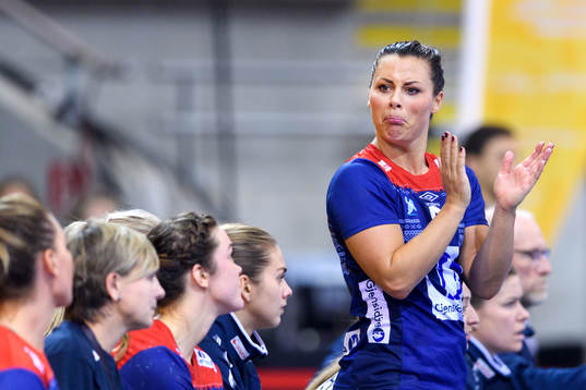 Norges Nora Mørk jublar i matchen mellan Norge och Polen