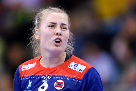 Norges Vilde Mortensen Ingstad i matchen mellan Norge och
