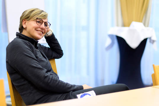 Assisterande förbundskapten Mia Hermansson Högdahl på en