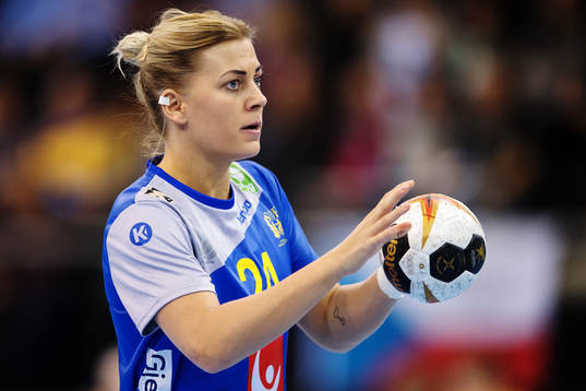 Sveriges Nathalie Hagman i matchen mellan Sverige och
