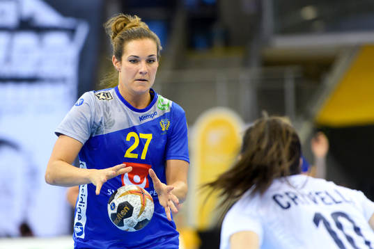 Sveriges Sabina Jacobsen i matchen mellan Sverige och