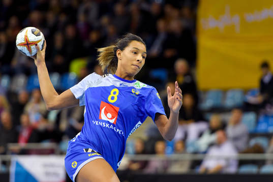 Sveriges Jamina Roberts i matchen mellan Sverige och