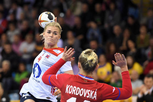 Norges Veronica Egebakken Kristiansen i matchen mellan