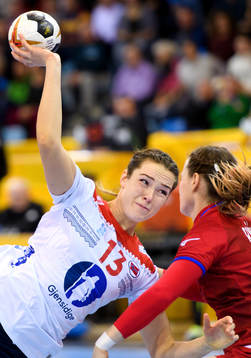 Norges Kari Brattset i matchen mellan Tjeckien och Norge