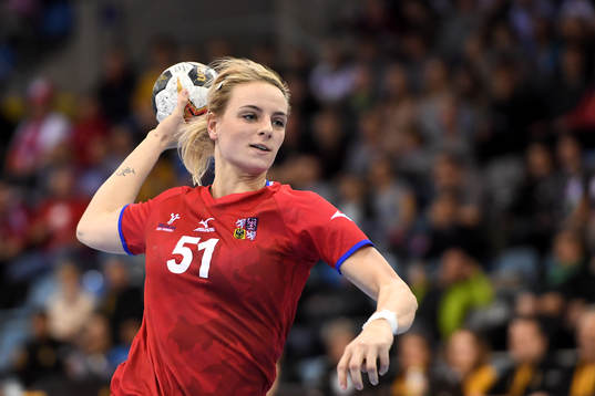 Tjeckiens Marketa Jerabkova i matchen mellan Tjeckien och