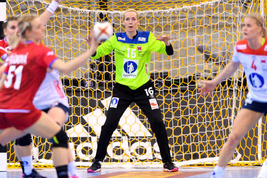 Norges målvakt Katrine Lunde i matchen mellan Tjeckien och