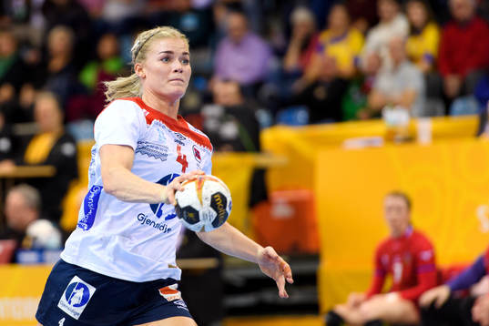 Norges Veronica Egebakken Kristiansen i matchen mellan